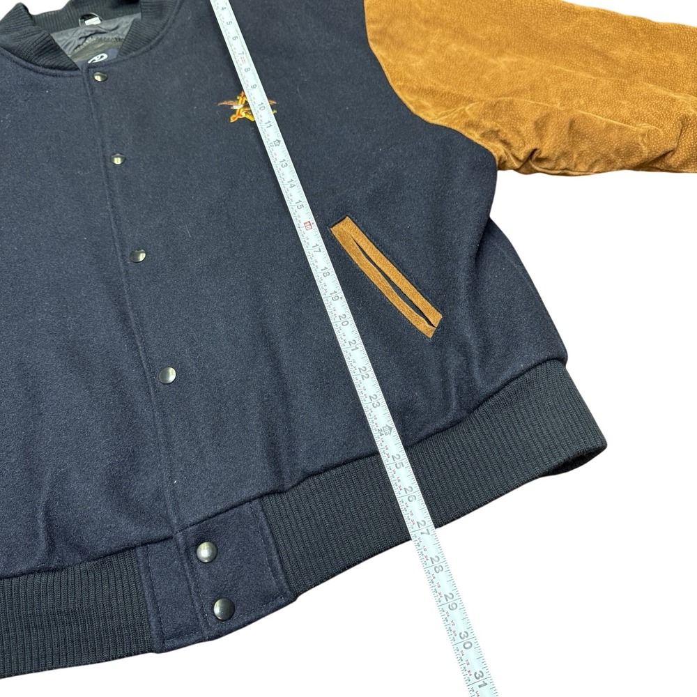 Vintage Anheuser Busch Beer Wool Leather Suede Embroidered Jacket Coat XL - Picture 11 of 11
